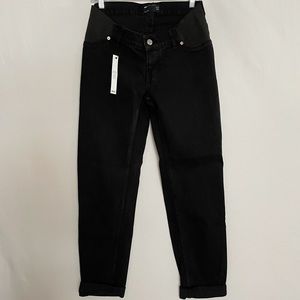 ASOS Maternity NEW Essential Black Jeans Stretch Fabric Panels